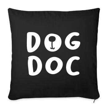 Dog Doc Doctor Dogs Fan Animal Love Dog Owner Bello - Sofa pillowcase 17,3'' x 17,3'' (45 x 45 cm) - black - Front