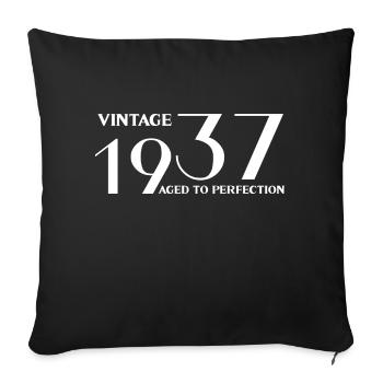 Vintage 1937 aged to perfection - Housse de coussin décorative 45 x 45 cm - noir - Devant