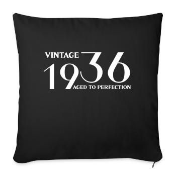 Vintage 1936 aged to perfection - Sofa pillowcase 17,3'' x 17,3'' (45 x 45 cm) - black - Front