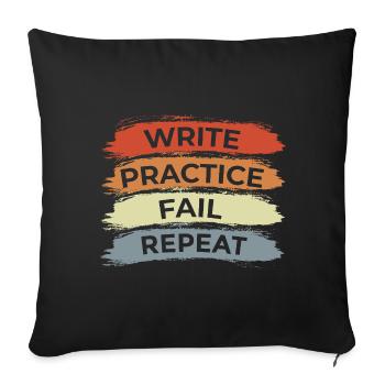 Trumpet Motivation - Sofa pillowcase 17,3'' x 17,3'' (45 x 45 cm) - black - Front