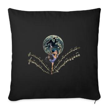 Balancing between music and magic - Sofa pillowcase 17,3'' x 17,3'' (45 x 45 cm) - black - Front