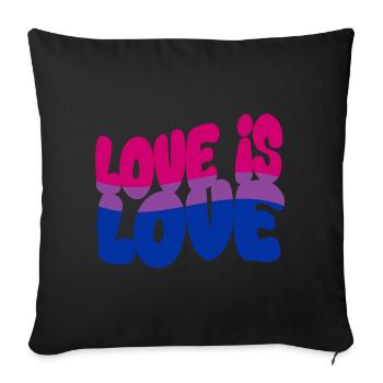 Love is Love – Bi Visibility in Style - Sofa pillowcase 17,3'' x 17,3'' (45 x 45 cm) - black - Front