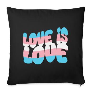 L’amour, c’est l’amour – Trans et visible avec fierté - Housse de coussin décorative 45 x 45 cm - noir - Devant