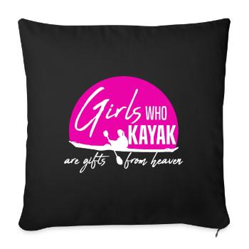 Girls Who Kayaking - Sofa pillowcase 17,3'' x 17,3'' (45 x 45 cm) - black - Front