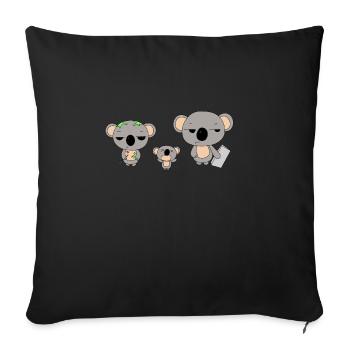 La vie parentale des koalas - Housse de coussin décorative 45 x 45 cm - noir - Devant
