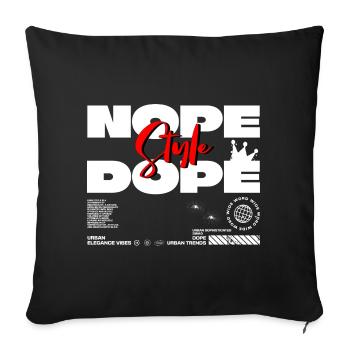 Nope Style T-Shirt – Urban Streetwear Statement - Sofakissenbezug 45 x 45 cm - Schwarz - Vorne