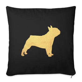 Pug Gold Dog Animal Love Deluxe Dog Wauwau Woof - Sofa pillowcase 17,3'' x 17,3'' (45 x 45 cm) - black - Front