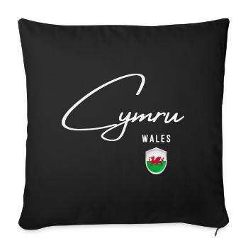 Wales, minimalist sleek design - Sofa pillowcase 17,3'' x 17,3'' (45 x 45 cm) - black - Front