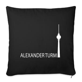 Funny Berlin TV Tower Silhouette Parody - Sofa pillowcase 17,3'' x 17,3'' (45 x 45 cm) - black - Front