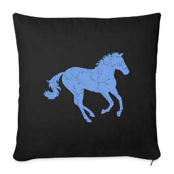 Cheval au galop - Housse de coussin décorative 45 x 45 cm - noir - Devant