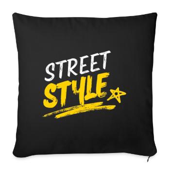 Vibrant Street Style Typography Design - Sofa pillowcase 17,3'' x 17,3'' (45 x 45 cm) - black - Front
