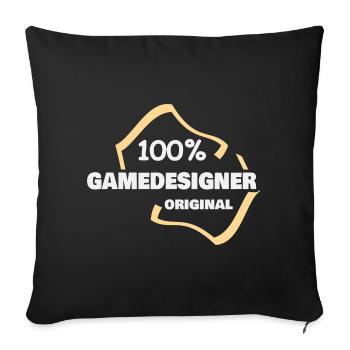Profession Concepteur de jeux - Housse de coussin décorative 45 x 45 cm - noir - Devant