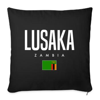 Lusaka, Zambia - Sofa pillowcase 17,3'' x 17,3'' (45 x 45 cm) - black - Front
