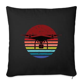 Drone vintage - Housse de coussin décorative 45 x 45 cm - noir - Devant