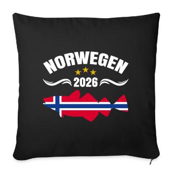 Norway Fishing Trip 2026 - Sofa pillowcase 17,3'' x 17,3'' (45 x 45 cm) - black - Front