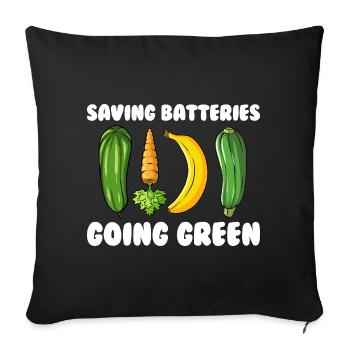 Économisez les piles Devenez respectueux de l'environnement Cheeky Fr - Housse de coussin décorative 45 x 45 cm - noir - Devant