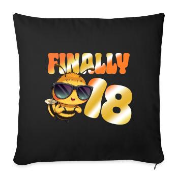 Finally 18 - Sofa pillowcase 17,3'' x 17,3'' (45 x 45 cm) - black - Front