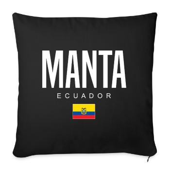 Manta Équateur Équatorien - Housse de coussin décorative 45 x 45 cm - noir - Devant