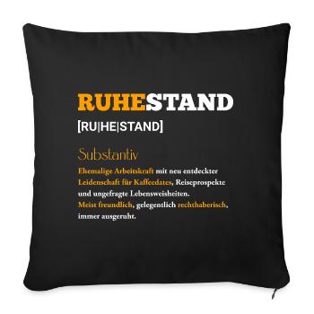 Retraite : Nouvelle passion pour le café - Housse de coussin décorative 45 x 45 cm - noir - Devant