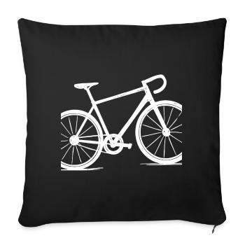 Road Bike Motivation – Bicycle & Cycling Motif - Sofa pillowcase 17,3'' x 17,3'' (45 x 45 cm) - black - Front