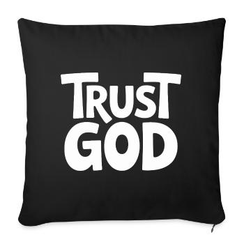 Confiance Dieu Jésus Chrétiens Foi - Housse de coussin décorative 45 x 45 cm - noir - Devant