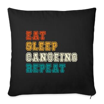 Manger dormir canoë répéter Bloc de couleur - Housse de coussin décorative 45 x 45 cm - noir - Devant