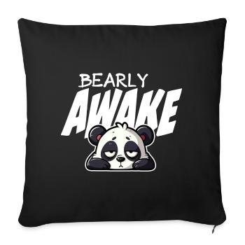 Sleeping Panda Barely Awake - Sofa pillowcase 17,3'' x 17,3'' (45 x 45 cm) - black - Front