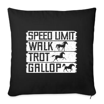 Horseback Riding Walk Trot Gallop Horse Rider - Sofa pillowcase 17,3'' x 17,3'' (45 x 45 cm) - black - Front