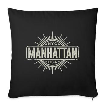 Manhattan - New York Souvenir Design - Sofa pillowcase 17,3'' x 17,3'' (45 x 45 cm) - black - Front