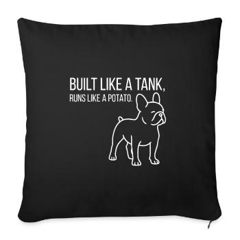 Short nose, big mouth – French Bulldog - Sofa pillowcase 17,3'' x 17,3'' (45 x 45 cm) - black - Front