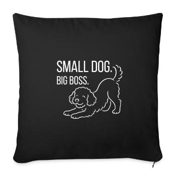 Caniche nain, Malti-poo ou Caniche royal - Housse de coussin décorative 45 x 45 cm - noir - Devant