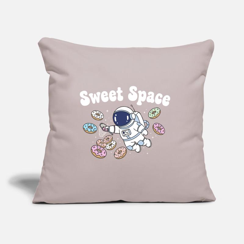 Voyage dans l’espace sucré avec des beignets Housse de coussin décorative 45 x 45 cm