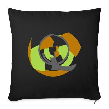 Spiral Orbit Abstract Geometry - Sofa pillowcase 17,3'' x 17,3'' (45 x 45 cm) - black - Front