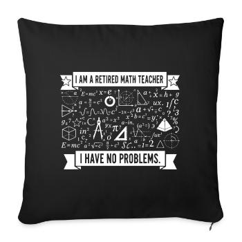 Retired Math Teacher Humor - Sofa pillowcase 17,3'' x 17,3'' (45 x 45 cm) - black - Front