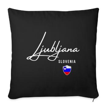 Ljubljana Slovenia, minimalist elegant design - Sofa pillowcase 17,3'' x 17,3'' (45 x 45 cm) - black - Front