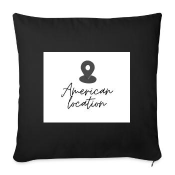 American Location Pin - Sofa pillowcase 17,3'' x 17,3'' (45 x 45 cm) - black - Front