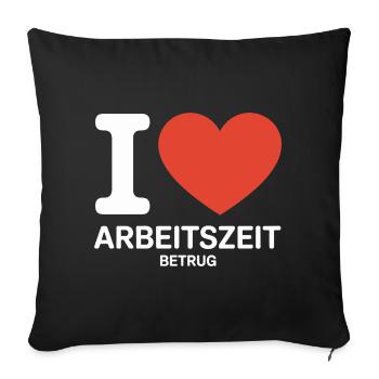 J’aime Temps de travail Fraude Pas de crime Bureau de l’emploi - Housse de coussin décorative 45 x 45 cm - noir - Devant