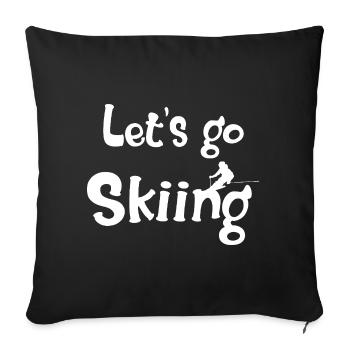 Bold ski lover - Sofa pillowcase 17,3'' x 17,3'' (45 x 45 cm) - black - Front