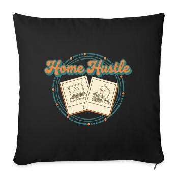Accueil Hustle Rétro - Housse de coussin décorative 45 x 45 cm - noir - Devant