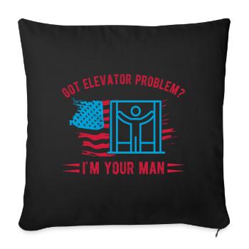 Elevator Technician I ́m Your Man Engineer USA Gift - Sofa pillowcase 17,3'' x 17,3'' (45 x 45 cm) - black - Front