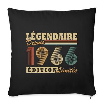 Légendaire depuis 1966 Vintage Cadeau Anniversaire - Housse de coussin décorative 45 x 45 cm - noir - Devant