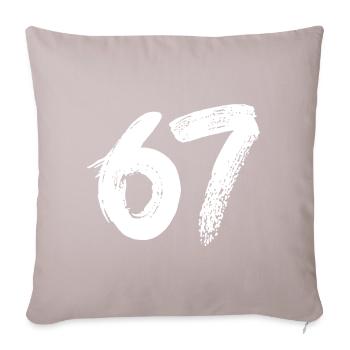 67 Peinture Blanche - Housse de coussin décorative 45 x 45 cm - taupe clair - Devant