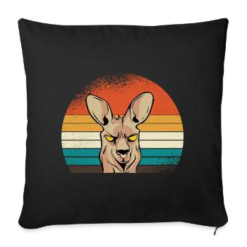Kangaroo Retro Sunset - Housse de coussin décorative 45 x 45 cm - noir - Devant
