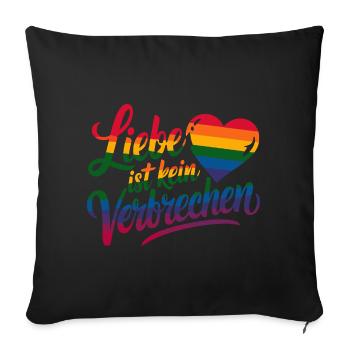 Love Is Not A Crime Rainbow Heart LGBT - Sofa pillowcase 17,3'' x 17,3'' (45 x 45 cm) - black - Front