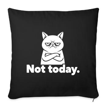 Mème Grim Cat Pas Aujourd’hui - Housse de coussin décorative 45 x 45 cm - noir - Devant