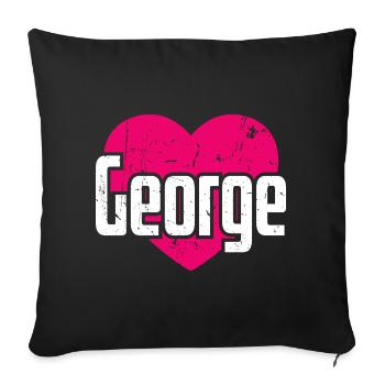 I Love George Pink Heart I Love George - Sofa pillowcase 17,3'' x 17,3'' (45 x 45 cm) - black - Front