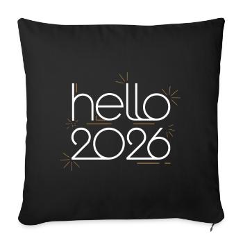 Hallo Neon-Feuerwerk 2026 - Sofakissenbezug 45 x 45 cm - Schwarz - Vorne