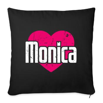 I Love Monica Pink Heart I Love Monica - Sofa pillowcase 17,3'' x 17,3'' (45 x 45 cm) - black - Front