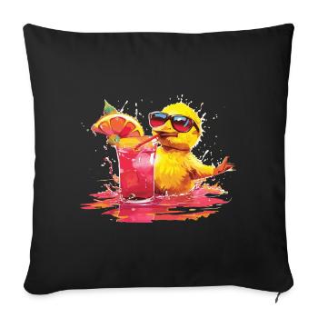 Cool chick with cocktail and sunglasses - Sofa pillowcase 17,3'' x 17,3'' (45 x 45 cm) - black - Front