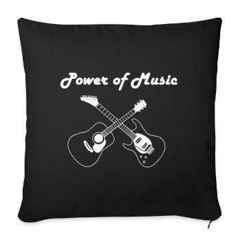 The Power of Music (White) - Sofa pillowcase 17,3'' x 17,3'' (45 x 45 cm) - black - Front